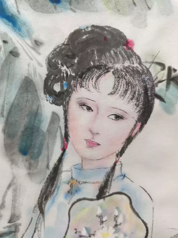 国画写意人物仕女图红楼梦林黛玉纨扇纯手绘收藏佳品-淘宝Taobao | 天猫