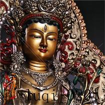 Nepals return painted pure copper white Tara Buddha statue ornaments exquisite workmanship home entrance worship Taiwan old copper seated Buddha statue