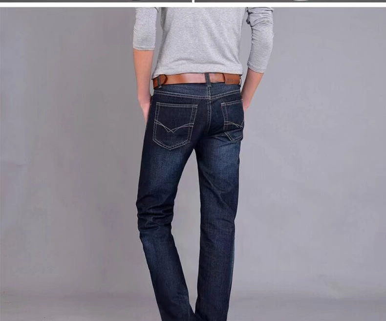 Mùa xuân mới quần jeans co giãn thẳng nam trung niên cao eo quần nam công tác xã hội quần nam - Quần jean