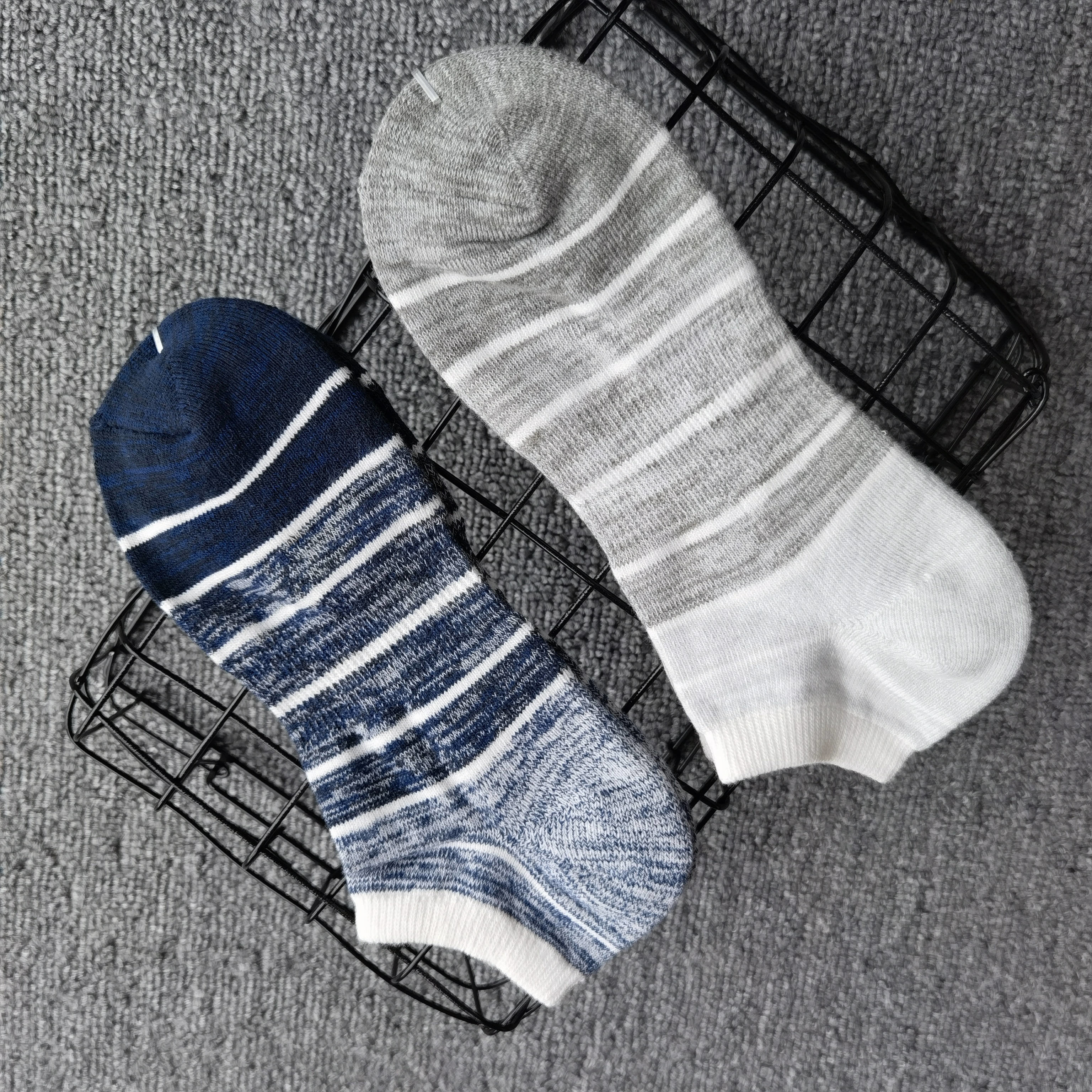 5 pairs of Y Youjia striped towel terry bottom socks invisible socks trend with sports fashion socks