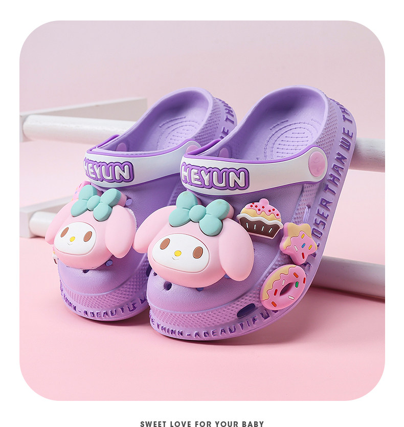 Melody Girls' Clogs Children's Slippers Summer New Model Kids' Summer Non-Slip Girls' Indoor Princess Style — 6