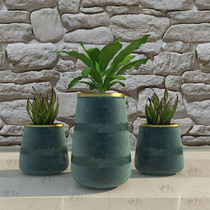 GRP fashion combined wire drawing grain floor flower pot green planting mall Opening Elevator Mouth Florator Outdoor Square