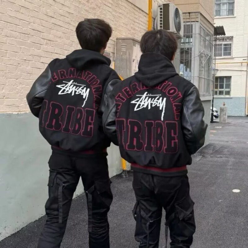 Anniversary Limited Edition 35Th Anniversary European and American High Street Vibe Jacket with Letter Embroidery Baseball Jacket Trendy Brand Cool Street Style Jacket