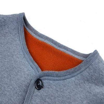 Tăng 60 cặp nhung trung niên lót ấm mens cardigan bông dày mở ngực mở phù hợp với ông già.