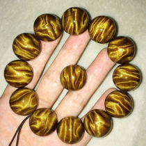 Sichuan Golden Silk Nangmu Handstring Mens Wen playing disc to play Buddha Pearl Old stock Yin Sinful Wood Gentian full of water corrugated bracelet