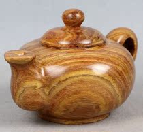 Handlebar piece Hainan yellow floral pear teapot to put a play piece with a piece of handicraft red wood with a collection of wood carving gifts