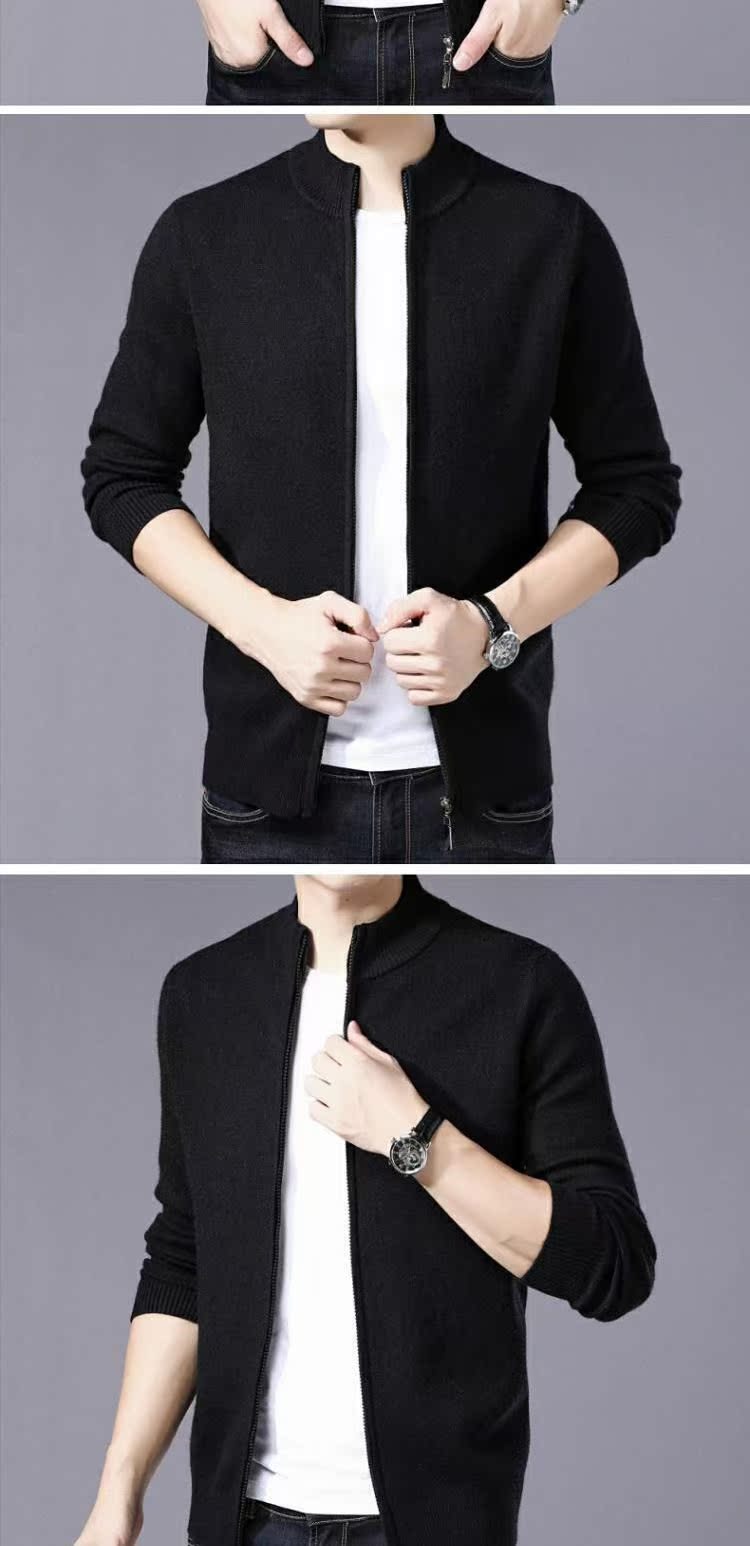 Lu Gedi 2018 mùa thu mỏng nam dệt kim áo len cashmere - Áo len thể thao / dòng may váy len body dài