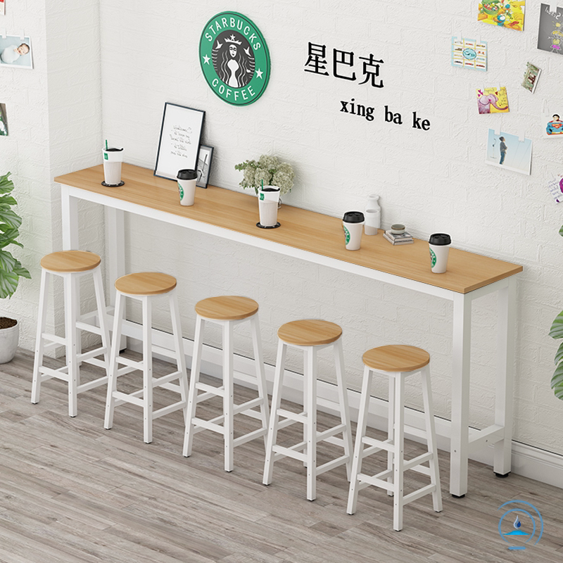 Close by wall Tables Home Small Bar Table Balcony Table High Foot Table Chairs Combined Milk Tea Shop Slim Long Strip Table Narrow Table