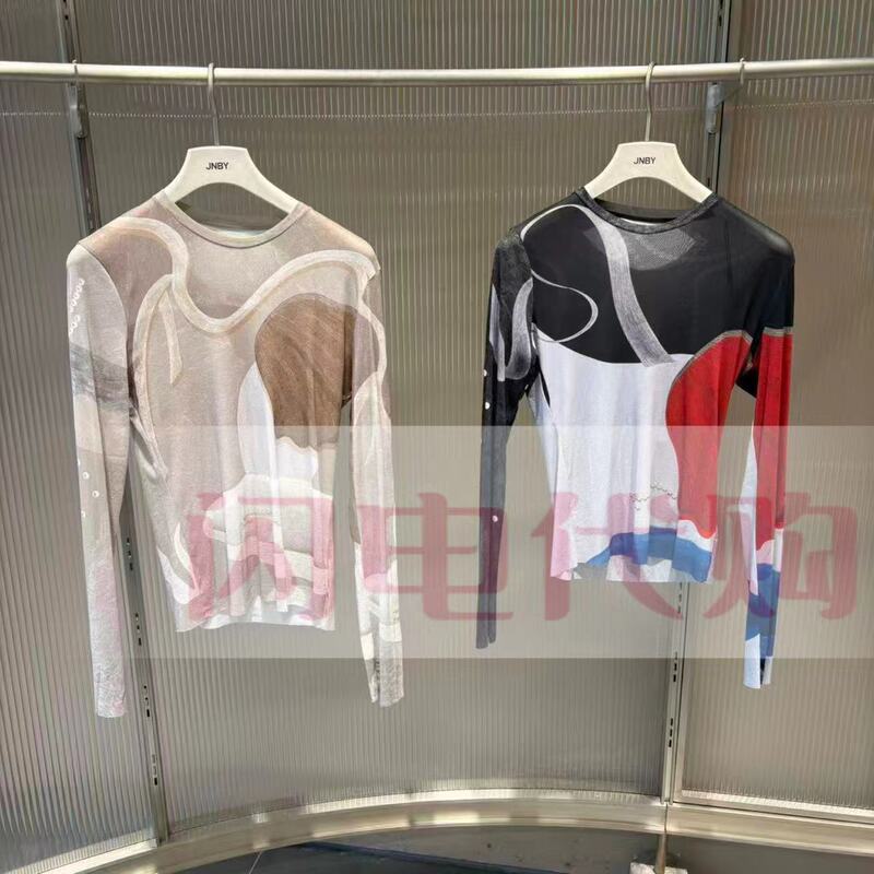 【Lightning Jn】2026 Autumn Authentic Mesh T-Shirt with Print Skin Jacket 5Q7114450 Tag Price 695