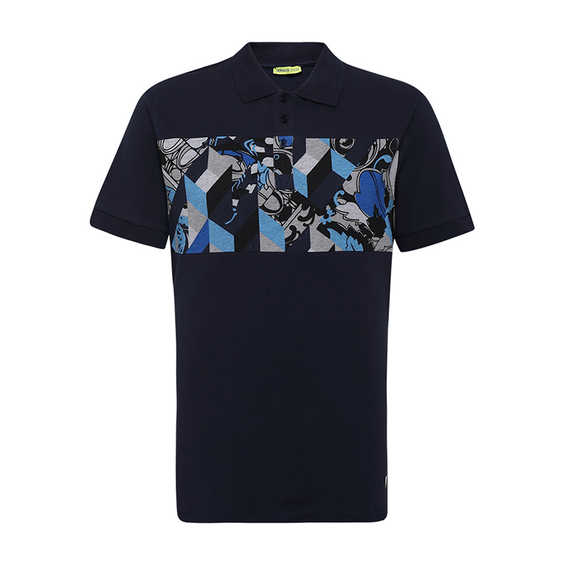 Versace Versace Versace mùa xuân 2019 mới Men Shirt B3GRA7PA bông nghi Polo