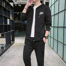 秋季男士韩版潮流工装夹克套装