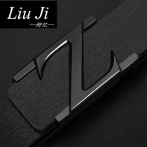 Liu Ji belt mens leather fashion personality casual belt for young men letters smooth buckle trend pants belt for young people