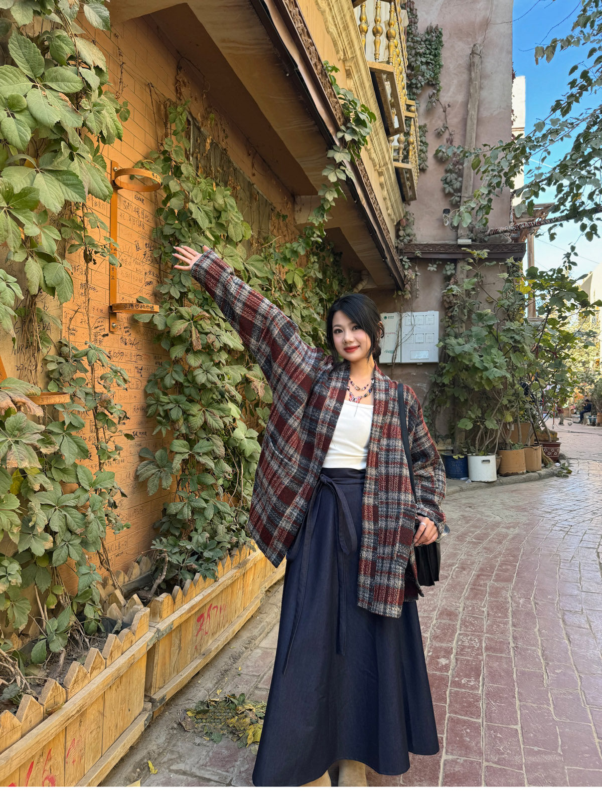 китайский костюм 梦唐记时光线条大码汉服胖mm改良高端加肥加大秋冬飞机袖八破裙