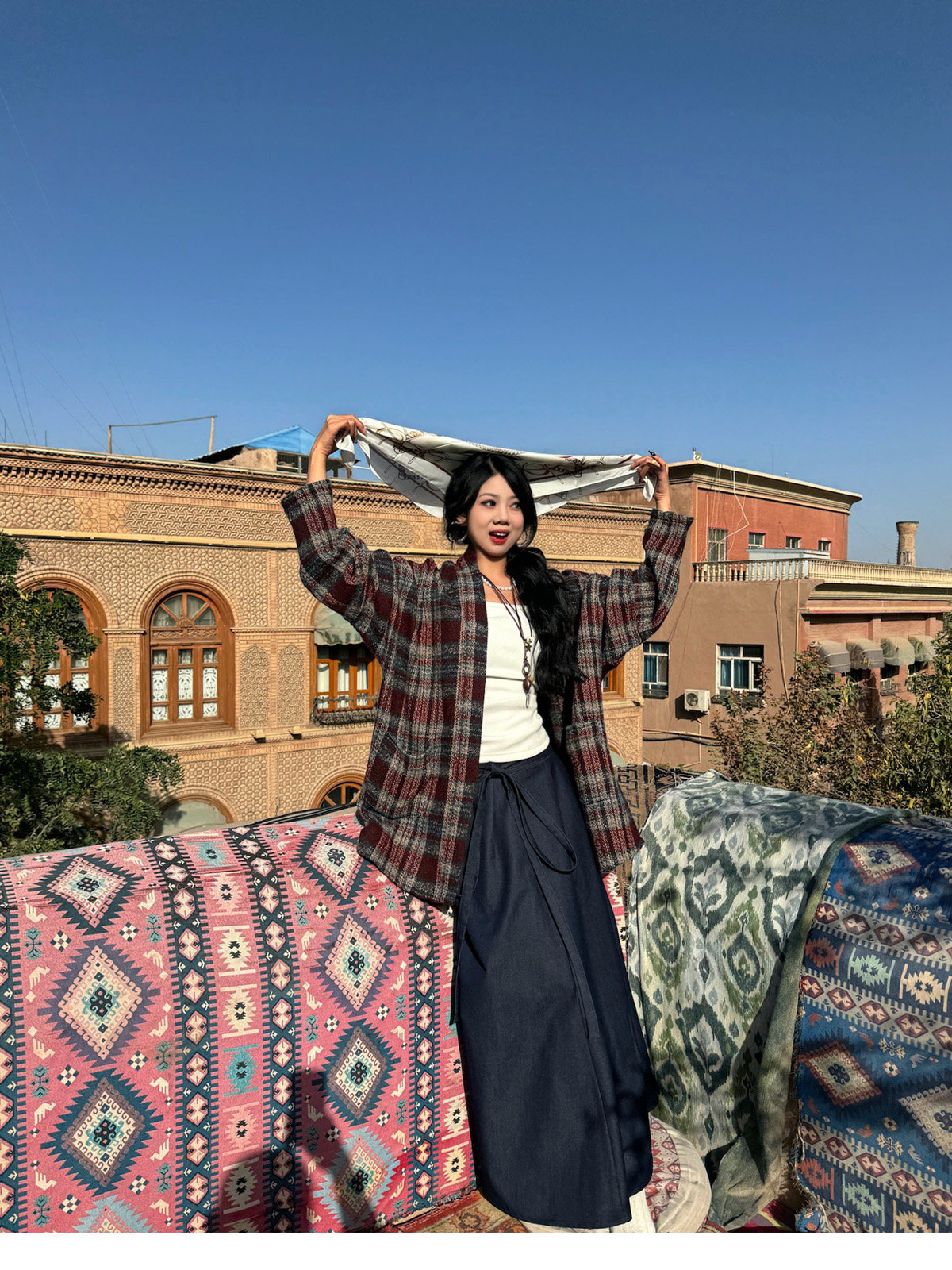 китайский костюм 梦唐记时光线条大码汉服胖mm改良高端加肥加大秋冬飞机袖八破裙