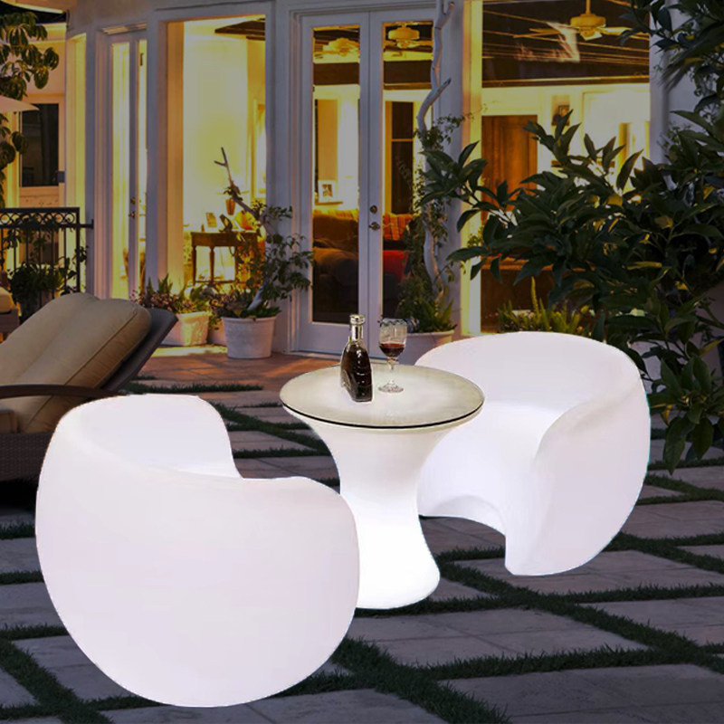 Creative Network Red Led Glow Clear Bar Table And Chairs Ktv Bar Coffee Table Round Tea Table Outdoor Balcony Casual Furniture
