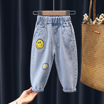 Girls jeans foreign style spring and autumn female baby pants loose autumn Korean version of fashionable children wear childrens autumn