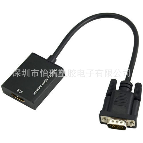 VGA turn HDMI connector swapped wire vga revolution hdmi mother computer to pick up TV projection with audio