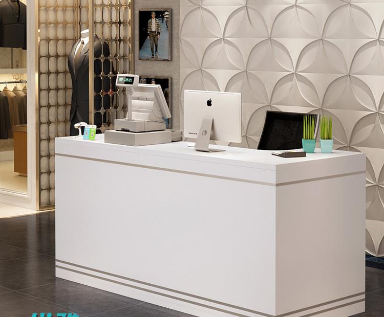 Quầy bar bất động sản tùy chỉnh Bàn thương mại Nhân viên thu ngân Trang trí ghế hiện đại đơn giản Cửa hàng hoa 120 * 90 Quầy bar nội thất - Nội thất siêu thị