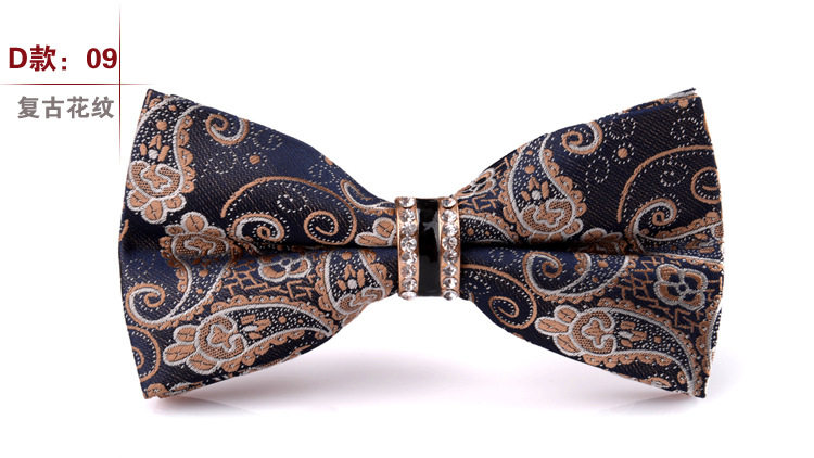 бабочка 水钻蝴蝶结男英伦伴郎新郎酒红色婚礼领花节个性时尚正装高档双层 Pobk