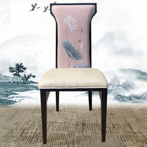 Xiamu Cang) New Chinese wrought iron dining chair hotel Box chair modern simple restaurant Home table and chair combination