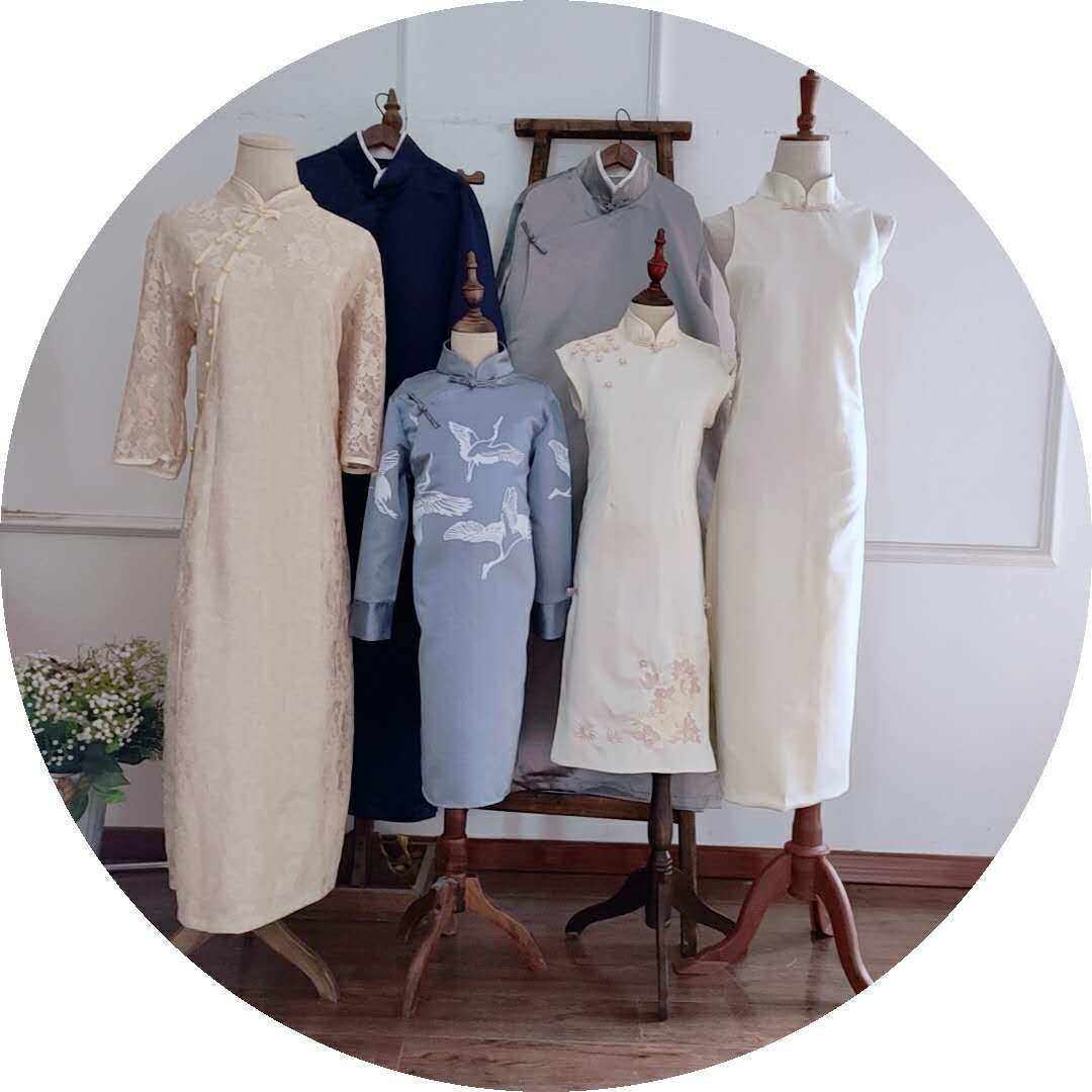 6 mouth workers pen painting family portrait Republic of China style photography cheongsam set multi-person photo costume exhibition new studio costume