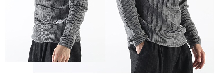 BOTB Nhật Bản phong cách retro màu rắn cổ cao áo len nam áo len cotton hoang dã Phiên bản Hàn Quốc của dòng quần áo áo khoác len nam
