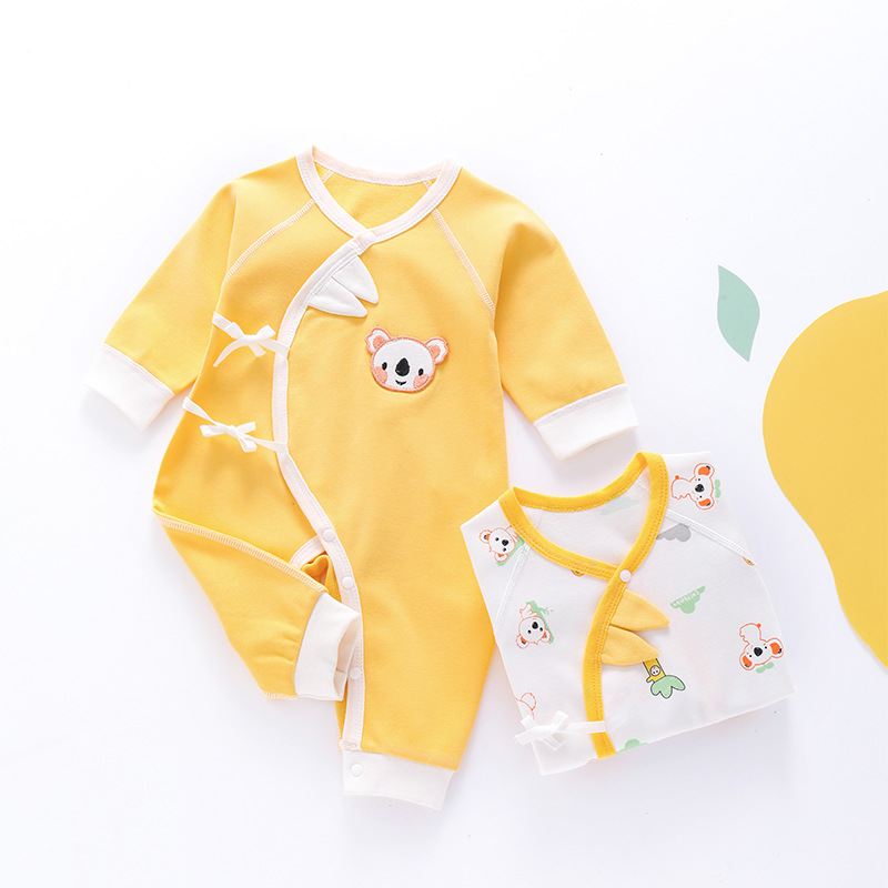 Newborn Four Seasons No Bones Baby Even Body Clothing Spring Autumn Season New Cardio-clad Pure Cotton Newborn Clothes Monolayers