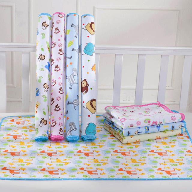 Cartoon Baby Pure Cotton Anti-Urine Mat Child Bamboo Fiber Breathable Triple-sided with washable waterproof sheet Four Seasons