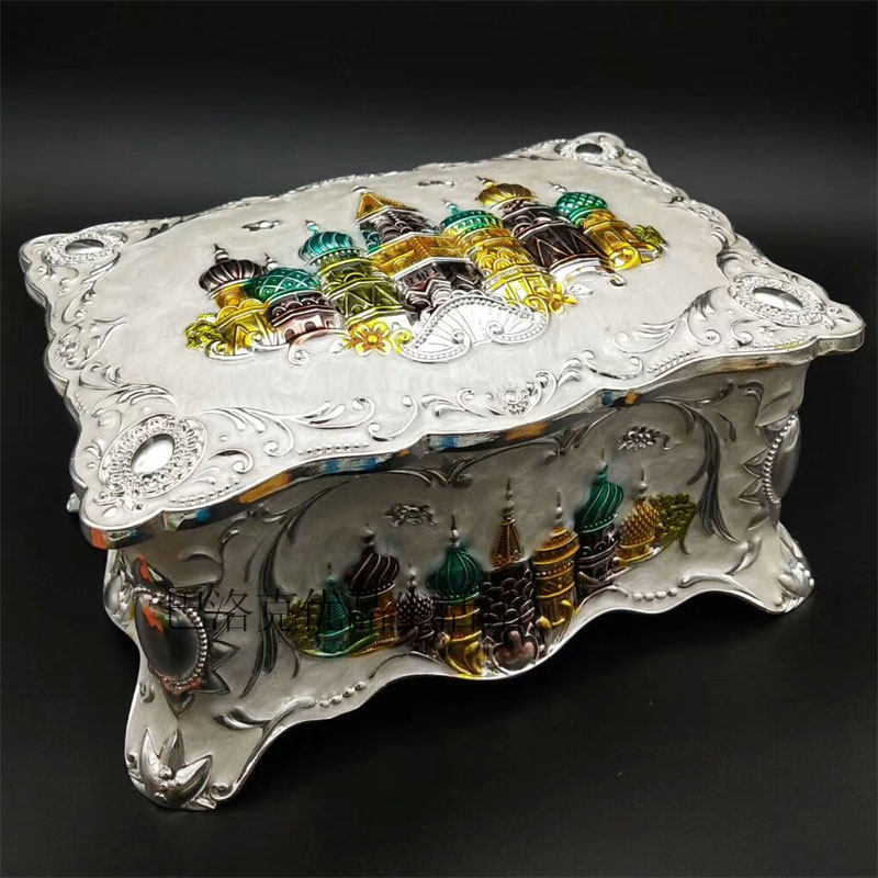 Eurostyle big number first decoration case Russian princess with lock with mirror ornament box double containing box retro jewelry box