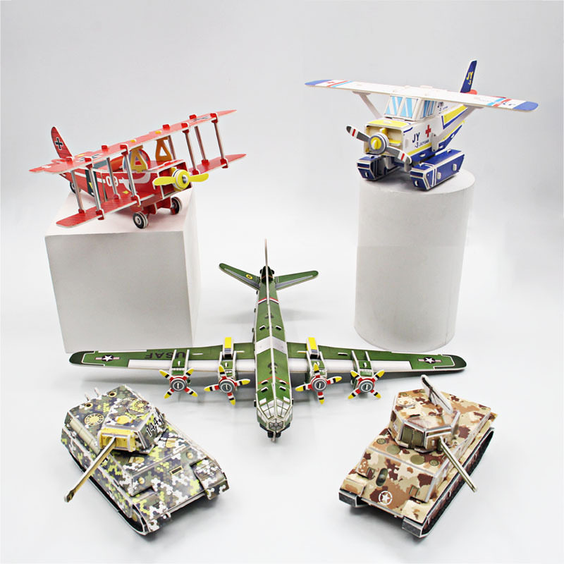 Street Stall DIY Paper 3D Stereo Plane Puzzle Assemble Handmade Children's Educational Toys