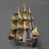 Paper Boat Model DIY Ancient Sailboat Pirate Ship Paper Model Handmade Origami Gift for Paper Model Lovers