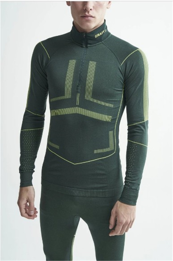 Swedish single men's sports running cycling fitness jacket half-zip shirt quick-drying seamless high-elastic stand-up collar long-sleeved