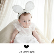 Korean version of baby hair with babys head decorated newborns hair accessories womens rabbit ears hair adorned with full moons birthday feast flowers