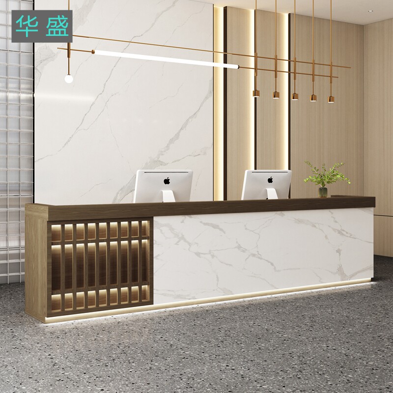 Chinese cash register counter imitation marble hotel ear Shop Bar beauty salon company front desk desk custom