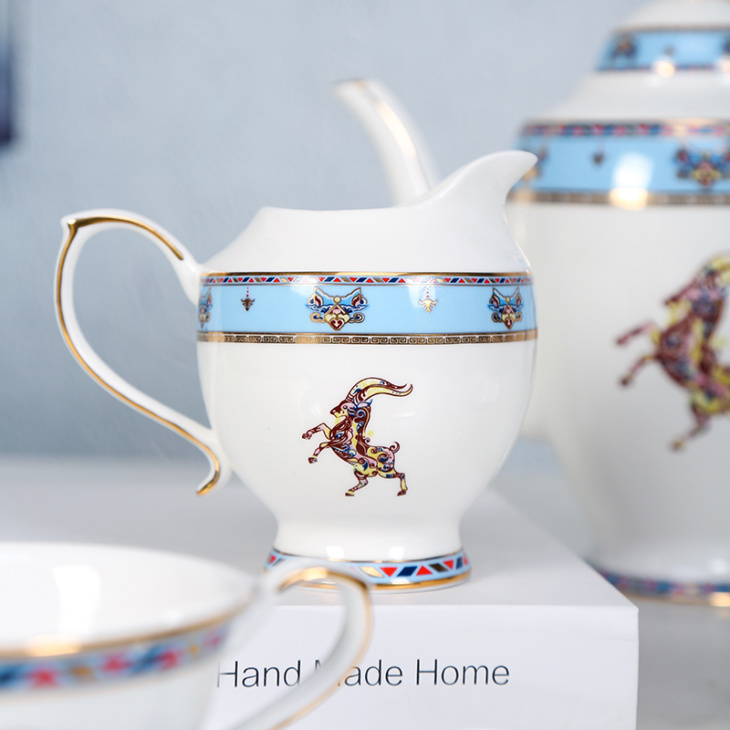 The View of song dynasty jingdezhen Scandinavian ceramic coffee set of coffee cups and saucers suit European key-2 luxury ceramic coffee cup