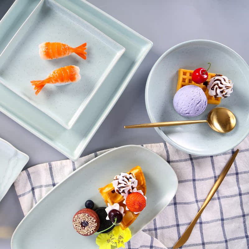 The View of song View of song dynasty jingdezhen simple pure color Japanese modern ceramic dish dish dish soup plate soup pot fish dish bowl