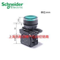 Original Schneider green flat head with light button XB5AW33B1C 24V 1 normally open