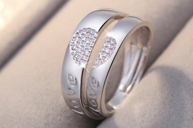 S925 sterling silver couple nhẫn nam giới và phụ nữ một cặp sinh viên Nhật Bản và Hàn Quốc hoang dã đơn giản sống miệng để vòng liên kết món quà ngày