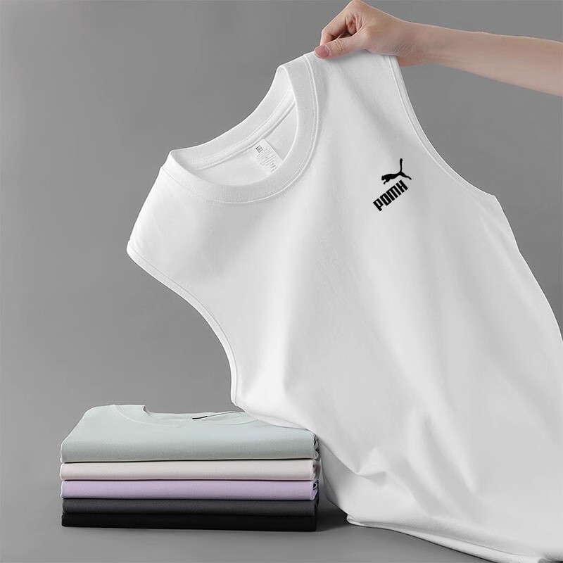 Brand Clearance | Outlet Pure Cotton Vest Sleeveless Summer Men's Loose T-Shirt Tank Top Sports Top Thin T-Shirt