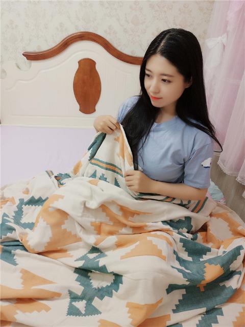 Tân Cương dài bốn lớp bông gạc trải giường mùa hè jacquard là 200cmx230cm phim hoạt hình vải cotton - Trải giường drap giường đẹp