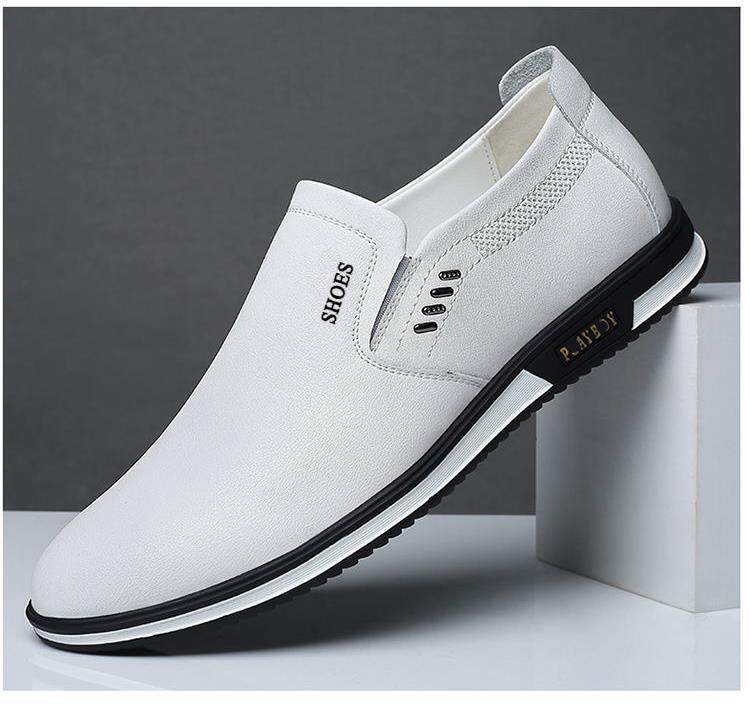 Spider king leather shoes men's leather business inner heightening casual shoes men's leather shoes white men's shoes summer peas
