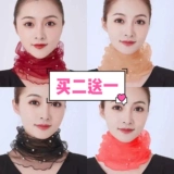 Кружевной шарф-платок, тонкий шарф, летняя вуаль, с защитой шеи, защита от солнца