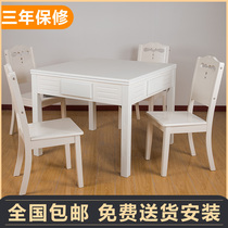 Square Inch Hall Fully Automatic Mahjong Machine Home Dining Table Dual-use Electric Mahjong Machine Mahjong Table Four-Mouth Machine Twist White