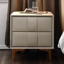 Light extravagant bedroom containing cabinet bed head cabinet ins minimis modern Nordic solid wood mini small mesh red side cabinet custom-made