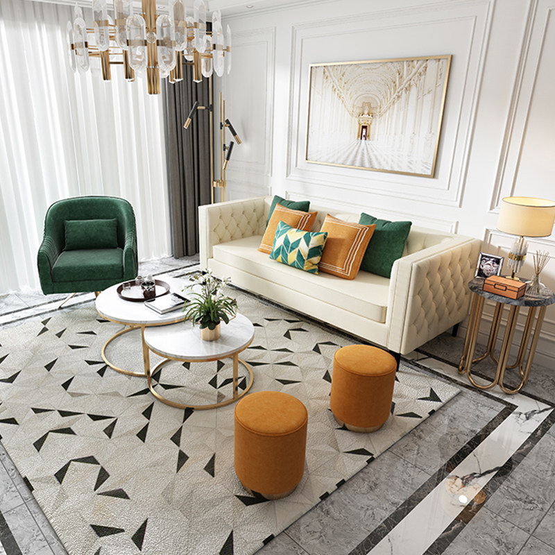 American fabric sofa three-person Nordic luxury living room self-contained simple post-modern combination large and small apartment set