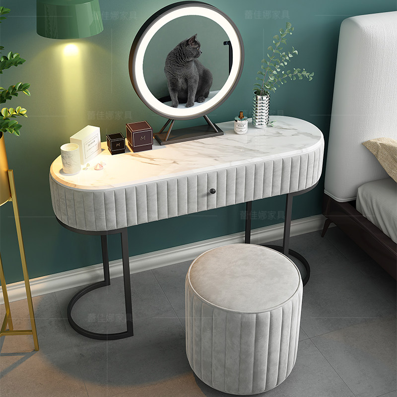 Italian Style Makeup Bench Bedroom Net Red Ins Wind Modern Minima Nordic Small Family Marble Light Lavish Makeup Table Table