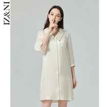 IIZZINI Original 2022 Sleeping Dresses Women Summer Authentic Silk Mulberry Silk Brief Yoga home Sleeping Dress