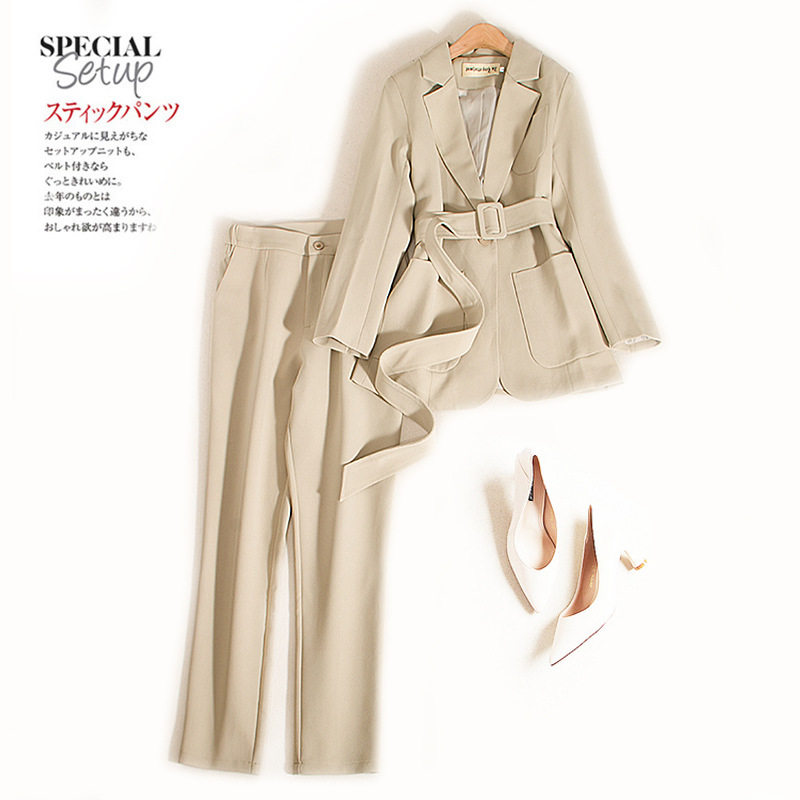 First Line Brands Women Dress Cut for export France Foreign Trade Original Single Big Card Suit Jacket 90% Smoke Pipe Pants Suit