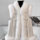 2025 winter new fashion slimming imitation fox fur national style buckle temperament vest young style