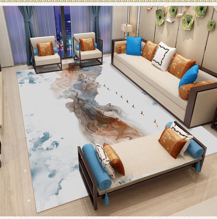 Simple Trung Quốc mới theo phong cách Trung Quốc bàn cà phê thảm pad phòng nhà khách hiện đại sofa phòng ngủ den thảm máy giặt - Thảm thảm trải sàn khổ lớn